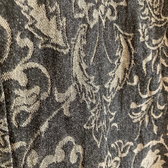 Womens Harolds Black Gold Floral Tapestry Wide Leg Cotton Denim Jeans Size 12 - Picture 8 of 16